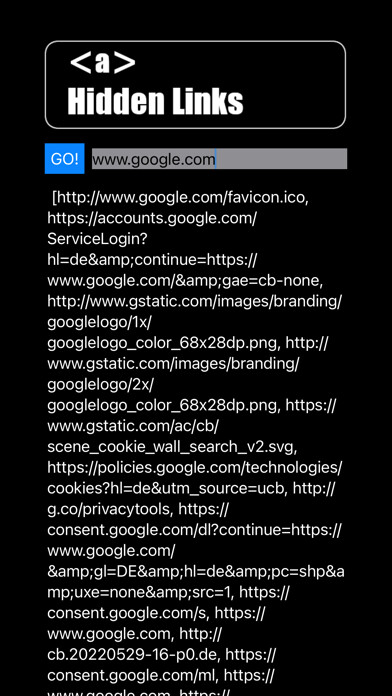 Emulate iPhone app Hidden Links Tool using MyAndroid