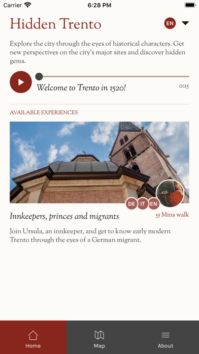 Emulate iPhone app Hidden Trento using MyAndroid