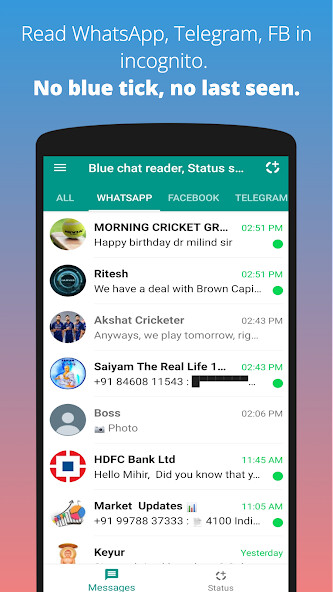 Run android online APK Hide Blue ticks, no last seen from MyAndroid or emulate Hide Blue ticks, no last seen using MyAndroid