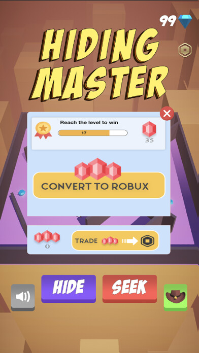 Emulate iPhone app Hiding Master N Seek for Robux using MyAndroid Emulate iPhone app Hiding Master N Seek for Robux using MyAndroid