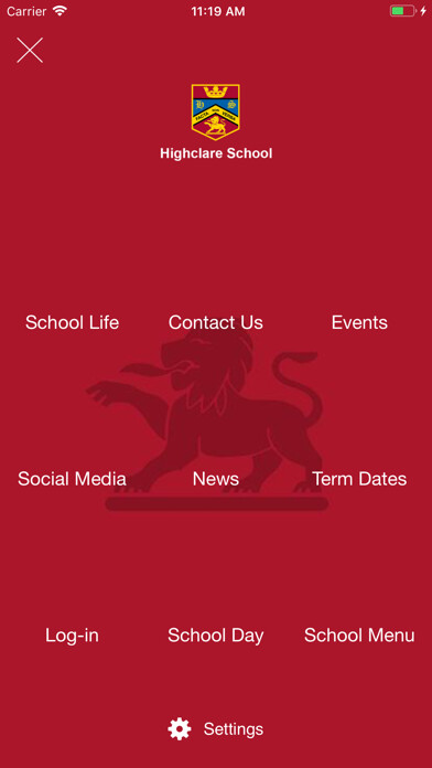 Emulate iPhone app Highclare School using MyAndroid
