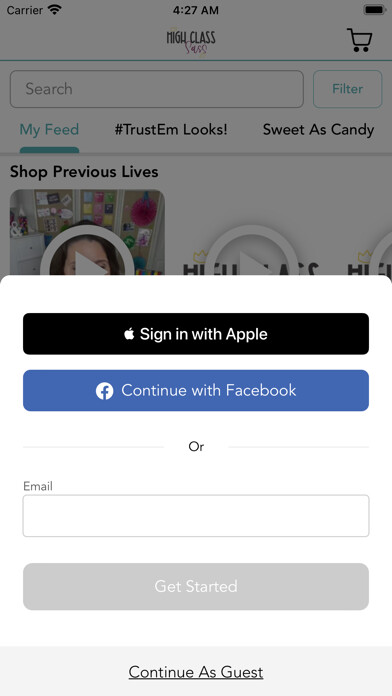 Emulate iPhone app High Class Sass Boutique using MyAndroid