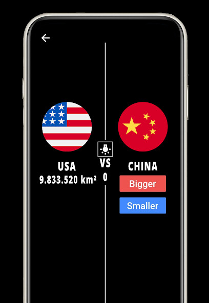 Run android online APK Higher or Lower : Country Area from MyAndroid or emulate Higher or Lower : Country Area using MyAndroid