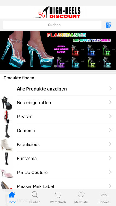 Emulate iPhone app High-Heels-Discount using MyAndroid