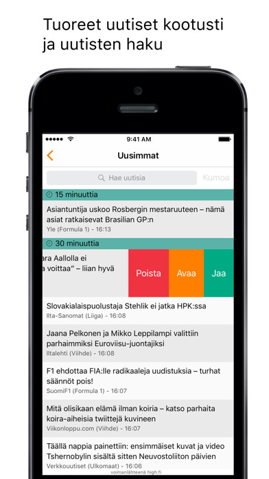 Emulate iPhone app Highkara uutislukija using MyAndroid Emulate iPhone app Highkara uutislukija using MyAndroid