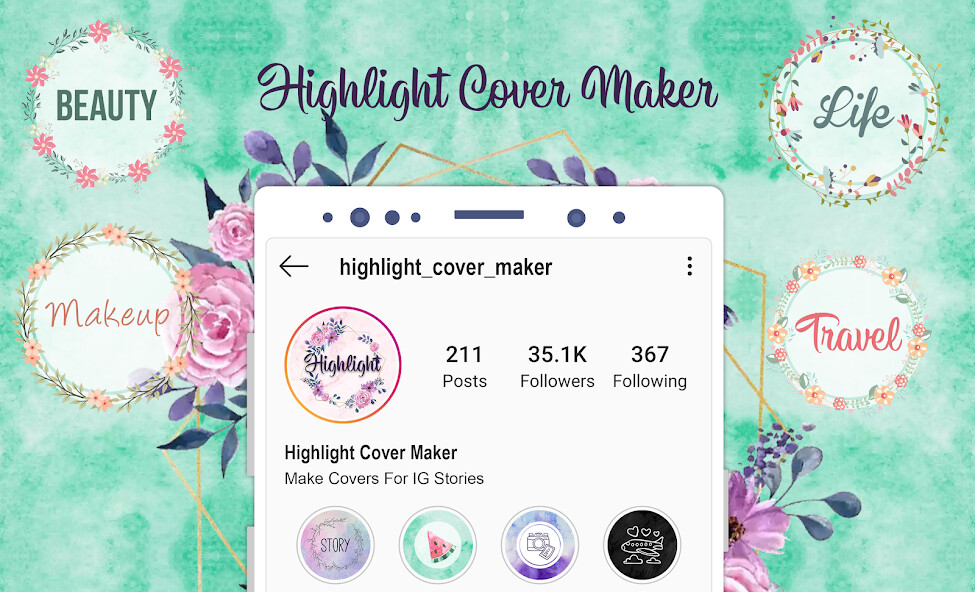 Run android online APK Highlight Cover Maker - Covers For Instagram Story from MyAndroid or emulate Highlight Cover Maker - Covers For Instagram Story using MyAndroid Run android online APK Highlight Cover Maker - Covers For Instagram Story from MyAndroid or emulate Highlight Cover Maker - Covers For Instagram Story using MyAndroid