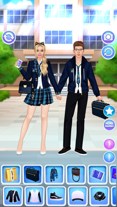 Emulate iPhone app High School Couple Makeover using MyAndroid