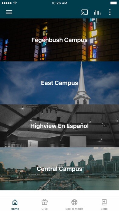 Emulate iPhone app Highview Baptist Church using MyAndroid