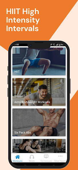 Emulate iPhone app HIIT High Intensity Intervals using MyAndroid