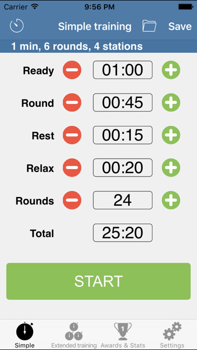 Emulate iPhone app HIIT Interval Training Timer - training timer using MyAndroid Emulate iPhone app HIIT Interval Training Timer - training timer using MyAndroid