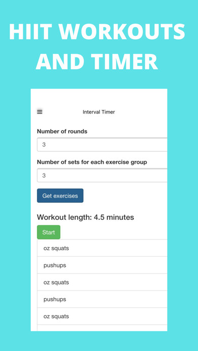 Emulate iPhone app hiit Workouts and Timer using MyAndroid