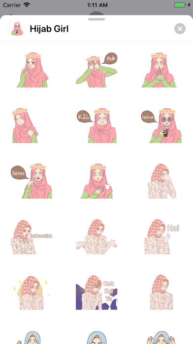 Emulate iPhone app Hijab Girl Stickers iMessages using MyAndroid