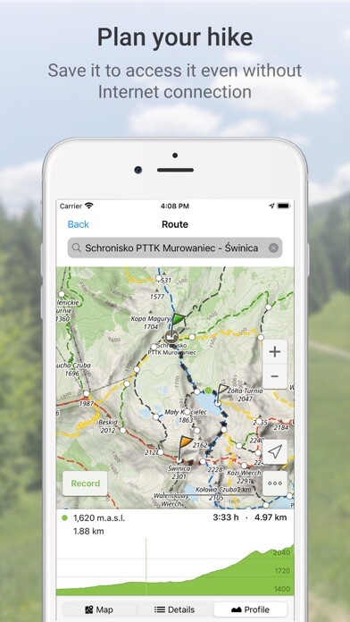Emulate iPhone app Hiking Map Poland using MyAndroid Emulate iPhone app Hiking Map Poland using MyAndroid