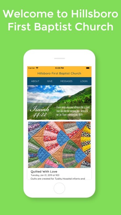 Emulate iPhone app Hillsboro First Baptist using MyAndroid Emulate iPhone app Hillsboro First Baptist using MyAndroid
