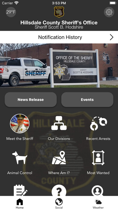 Emulate iPhone app Hillsdale County Sheriff using MyAndroid Emulate iPhone app Hillsdale County Sheriff using MyAndroid