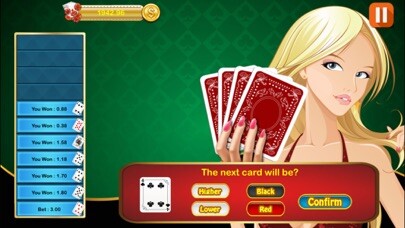 Emulate iPhone app HiLo Card Casino Game using MyAndroid