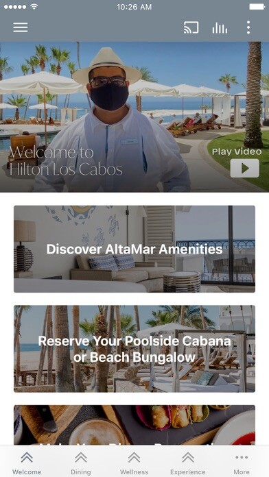 Emulate iPhone app Hilton Los Cabos using MyAndroid