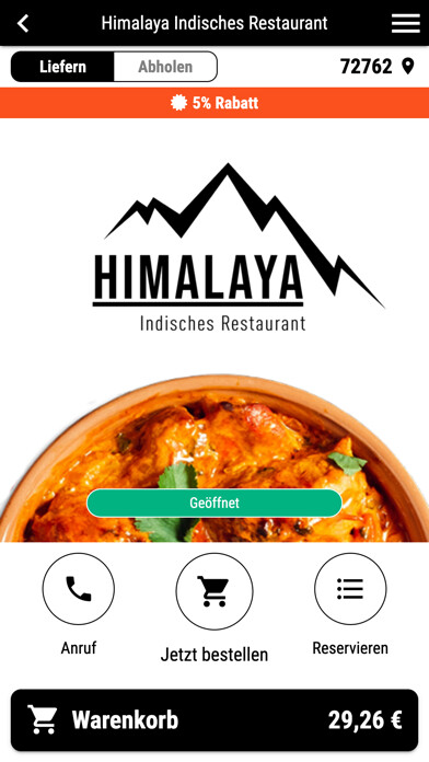 Emulate iPhone app Himalaya Restaurant Reutlingen using MyAndroid Emulate iPhone app Himalaya Restaurant Reutlingen using MyAndroid