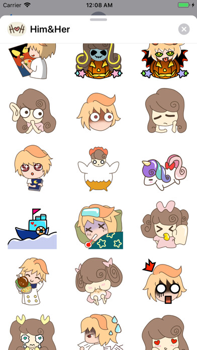 Emulate iPhone app Him & Her Mood Couple Stickers using MyAndroid Emulate iPhone app Him & Her Mood Couple Stickers using MyAndroid