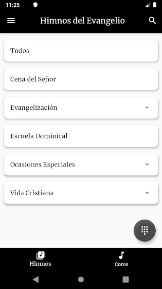 Emulate iPhone app Himnos y Cnticos de Evangelio using MyAndroid