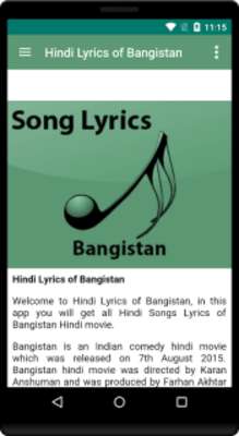 Emulate Android APK Hindi Lyrics of Bangistan