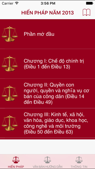 Emulate iPhone app Hiến Pháp Việt Nam Năm 2013 using MyAndroid
