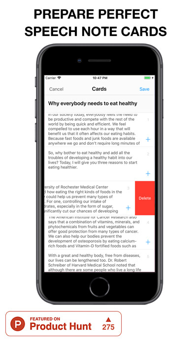 Emulate iPhone app HintApp - Cue Cards & Notes using MyAndroid