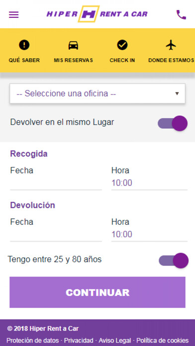 Emulate iPhone app Hiper Rent a Car using MyAndroid Emulate iPhone app Hiper Rent a Car using MyAndroid