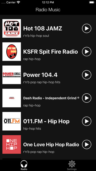 Emulate iPhone app Hip hop music collection using MyAndroid