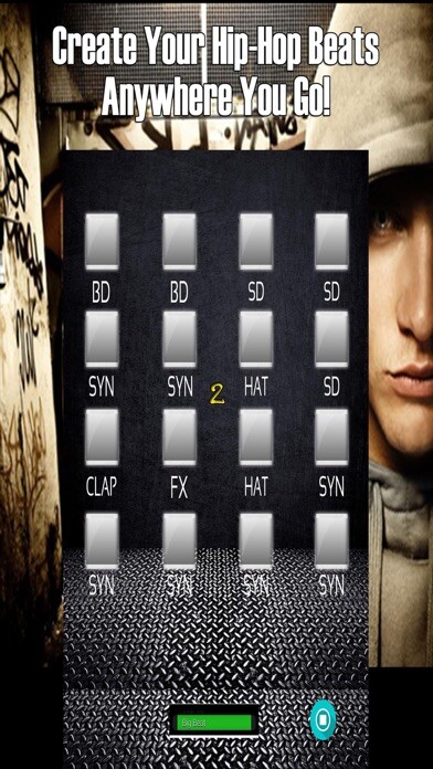 Emulate iPhone app HipHopper Rap Drum Beat Maker using MyAndroid