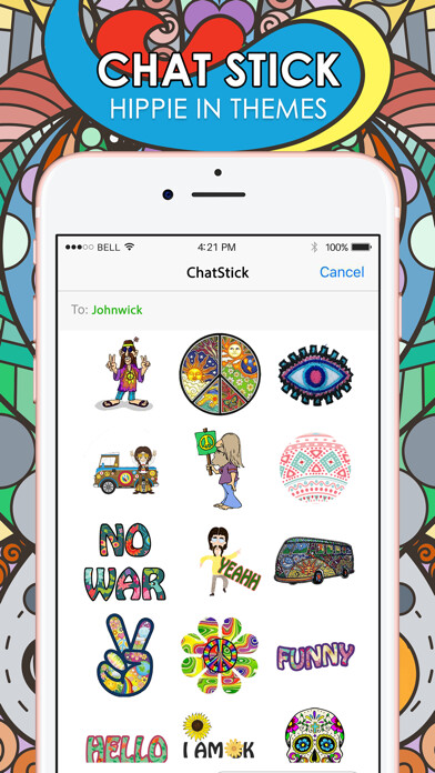 Emulate iPhone app Hippie Emoji Stickers Keyboard Themes ChatStick using MyAndroid Emulate iPhone app Hippie Emoji Stickers Keyboard Themes ChatStick using MyAndroid