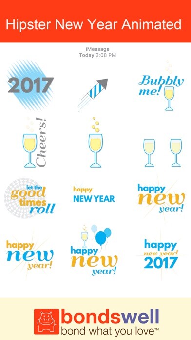 Emulate iPhone app Hipster New Year Animated using MyAndroid Emulate iPhone app Hipster New Year Animated using MyAndroid