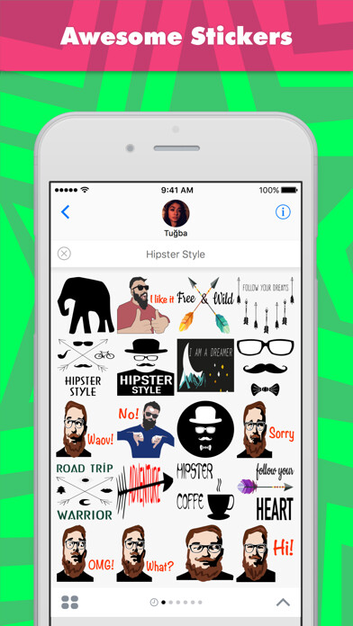 Emulate iPhone app Hipster Style stickers by Tu?ba using MyAndroid Emulate iPhone app Hipster Style stickers by Tu?ba using MyAndroid