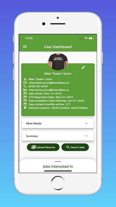Emulate iPhone app HireMilitary Jobs using MyAndroid