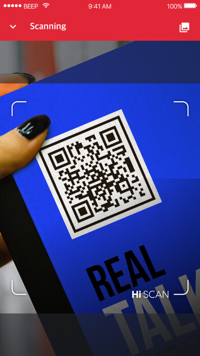 Emulate iPhone app Hi SCAN - QR, Barcode Scanner using MyAndroid