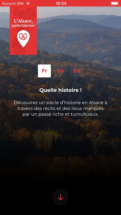 Emulate iPhone app Histoire Alsace using MyAndroid