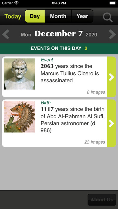 Emulate iPhone app Historica Calendar using MyAndroid Emulate iPhone app Historica Calendar using MyAndroid