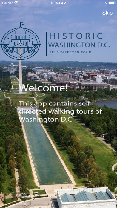 Emulate iPhone app Historic Washington DC Tour using MyAndroid