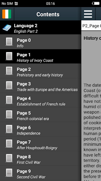 Run android online APK History of Ivory Coast from MyAndroid or emulate History of Ivory Coast using MyAndroid