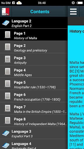 Run android online APK History of Malta from MyAndroid or emulate History of Malta using MyAndroid