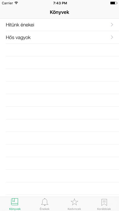 Emulate iPhone app Hitünk Énekei using MyAndroid