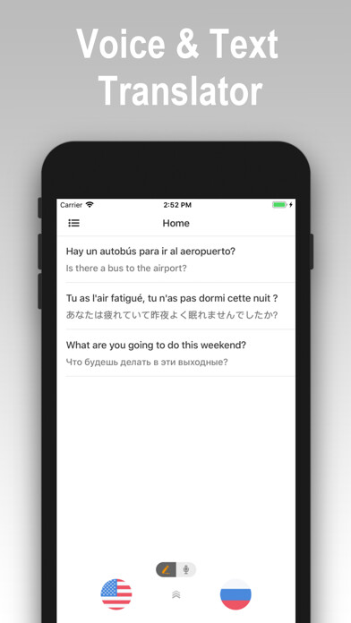 Emulate iPhone app Hi.Translate  Translator using MyAndroid