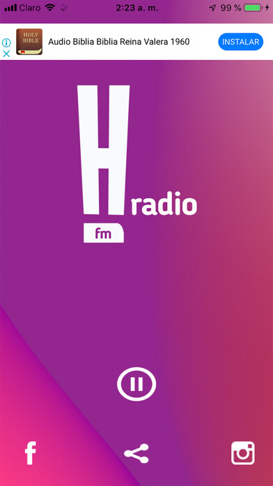 Emulate iPhone app Hits Latinos Radio using MyAndroid