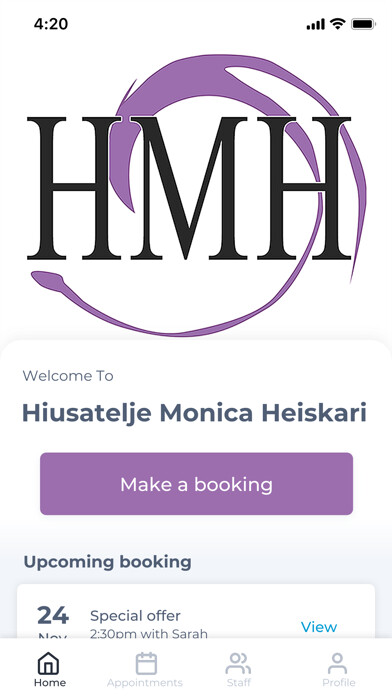 Emulate iPhone app Hiusatelje Monica Heiskari using MyAndroid Emulate iPhone app Hiusatelje Monica Heiskari using MyAndroid