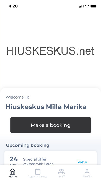 Emulate iPhone app Hiuskeskus Milla Marika using MyAndroid Emulate iPhone app Hiuskeskus Milla Marika using MyAndroid