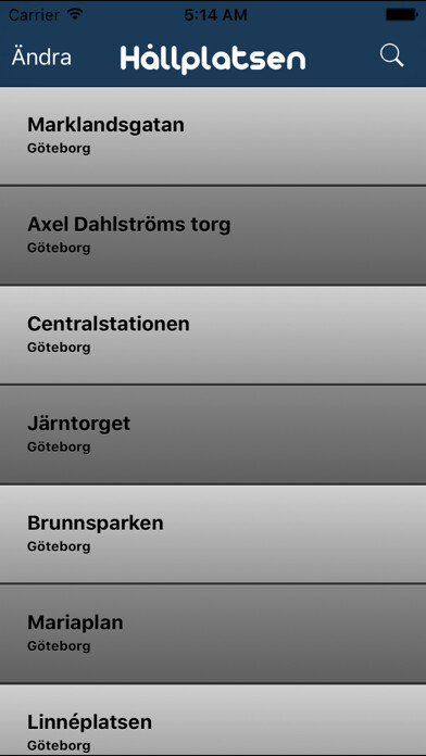 Emulate iPhone app Hållplatsen using MyAndroid