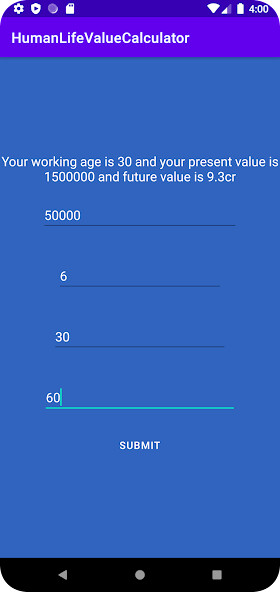 Run android online APK HLV-HumanLife Value Calculator from MyAndroid or emulate HLV-HumanLife Value Calculator using MyAndroid