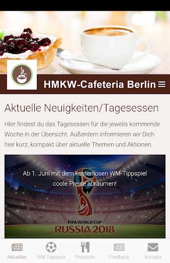 Run android online APK HMKW-Cafeteria Berlin from MyAndroid or emulate HMKW-Cafeteria Berlin using MyAndroid Run android online APK HMKW-Cafeteria Berlin from MyAndroid or emulate HMKW-Cafeteria Berlin using MyAndroid