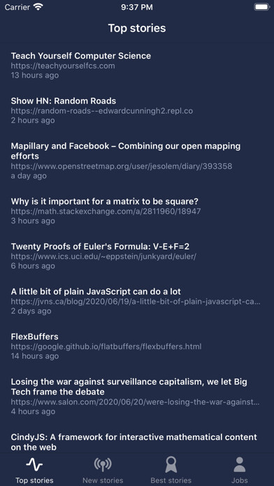 Emulate iPhone app HN Reader - YC Reader using MyAndroid Emulate iPhone app HN Reader - YC Reader using MyAndroid