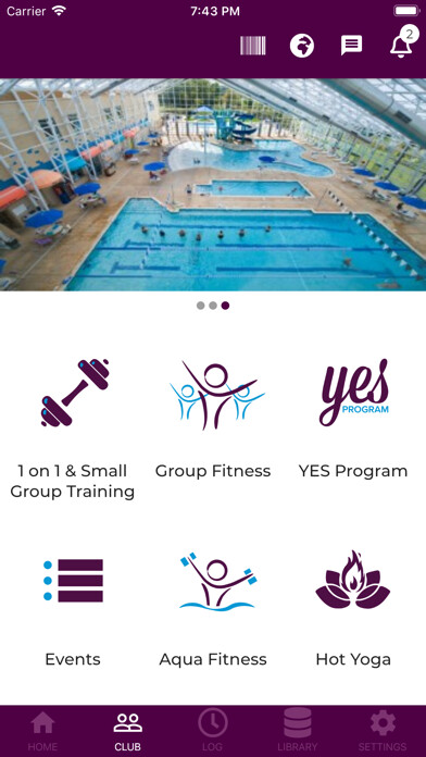 Emulate iPhone app Hockessin Athletic Club App using MyAndroid